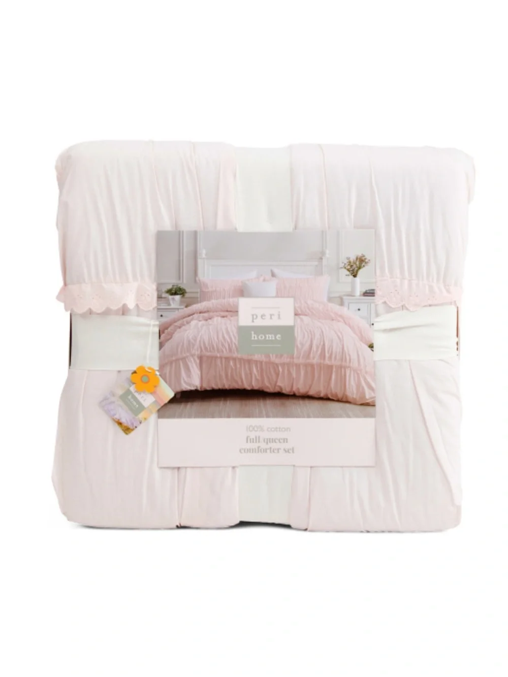Peri Home Full/Queen Pink Ruffled Comforter